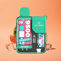 Aivono Aim Tank 9500 Puffs Engangs Vape Vandmelon Is Aivono AIM-TANK 9500 Puffs 18ml 650mAh