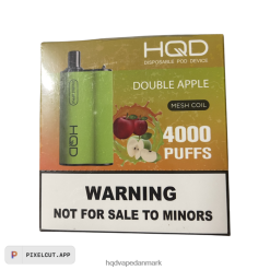 dobbelt æble HQD BOX 4000 pust 22D0XP103 - HQD vape københavn
