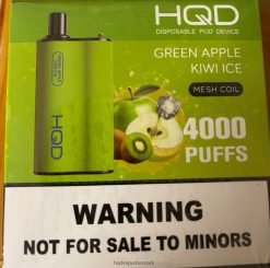 grøn æble kiwi is HQD BOX 4000 pust 22D0XP82 - HQD vape Danmark