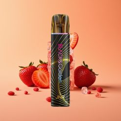 JNR Black&Golden 600+200 Puffs Engangs Vape Jordbær Is med 800 Puffs og 550mAh