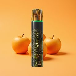 JNR Black&Golden 600+200 Puffs Engangsvape Sur Æble 800 Puffs