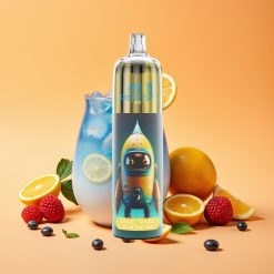 JNR Rocket-X 12400 Puffs Disposable Vape Blå Hindbær Lemonade med RGB lys & Justerbar Luftstrøm