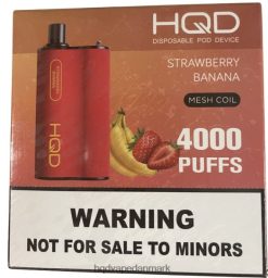jordbær banan HQD BOX 4000 pust 22D0XP70 - HQD vape Denmark