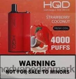 jordbær kokosnød HQD BOX 4000 pust 22D0XP112 - HQD vape Danmark