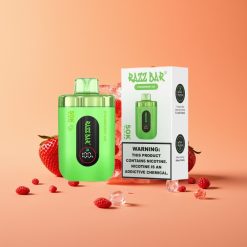 Razz Bar 50K Puffs Engangs Vape Jordbær Is med 650 Mah Batteri og Type-C Opladning