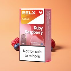Relx Pod Pro 2 Vape Enhed Nikotinindhold 0% Blå Hindbær med 600 pust og 1.9ml kapacitet